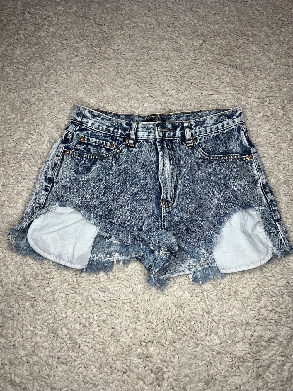 Acid-Wash Cheeky “Pocket” Shorts